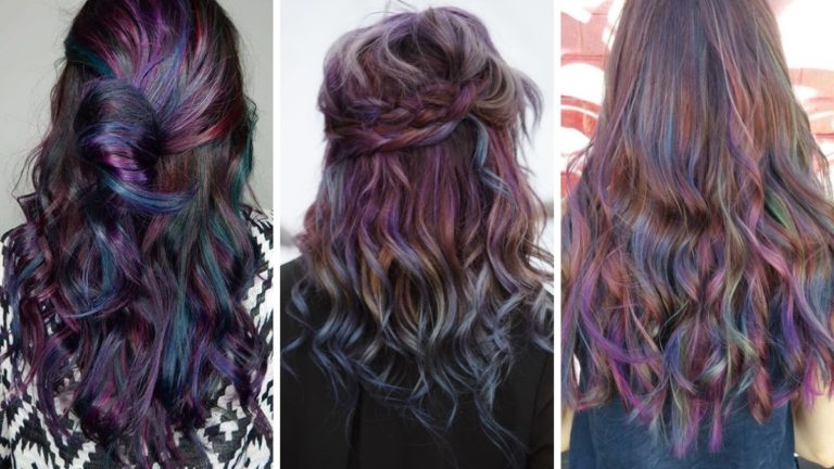 oil slick hair, tęczowe włosy, kolorowe włosy