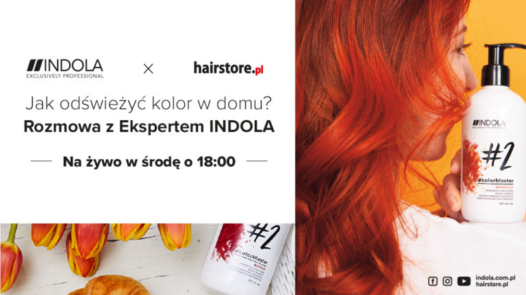 szkolenie online, jak odświeżyć kolor włosów, odżywki koloryzujące, indola