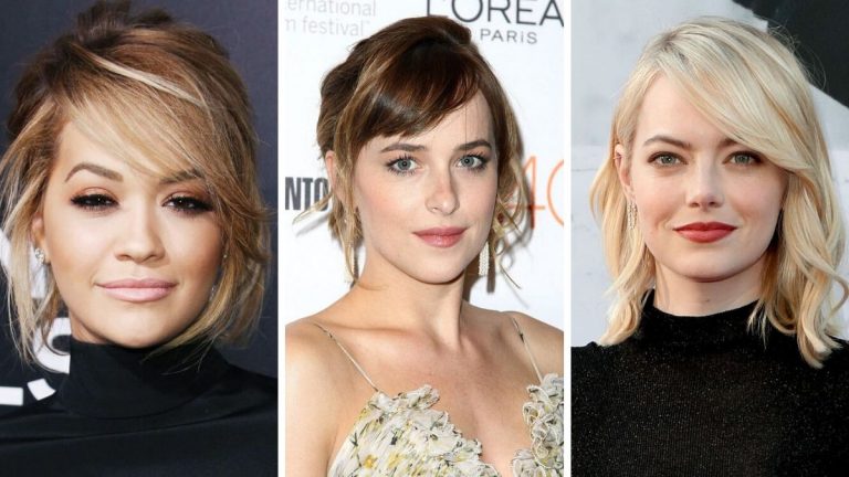 grzywka na bok, side-swept bangs