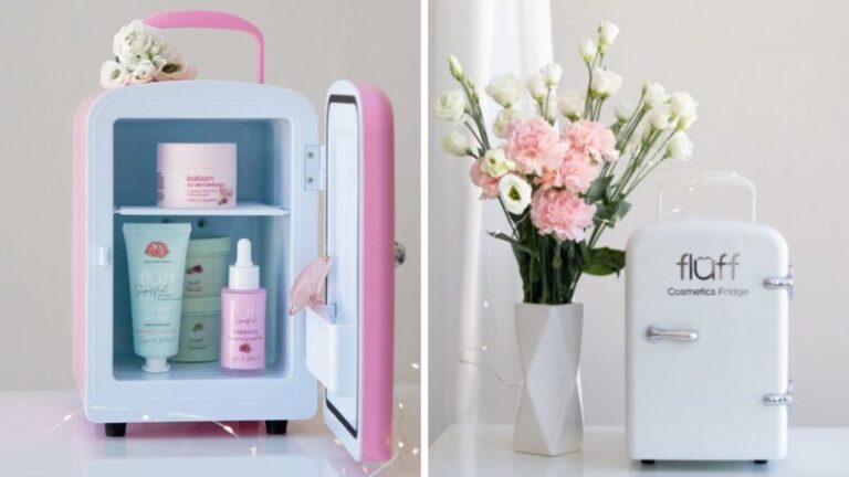 lodówka na kosmetyki, lodówka kosmetyczna, beauty fridge, mini lodówka, lodówka fluff