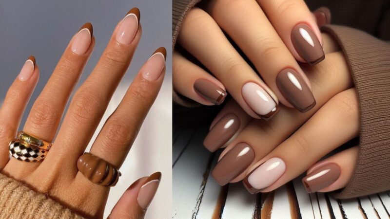 paznokcie mocha mousse