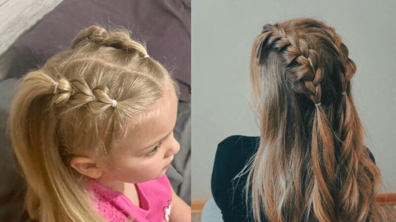 Fryzura z warkoczami dobieranymi