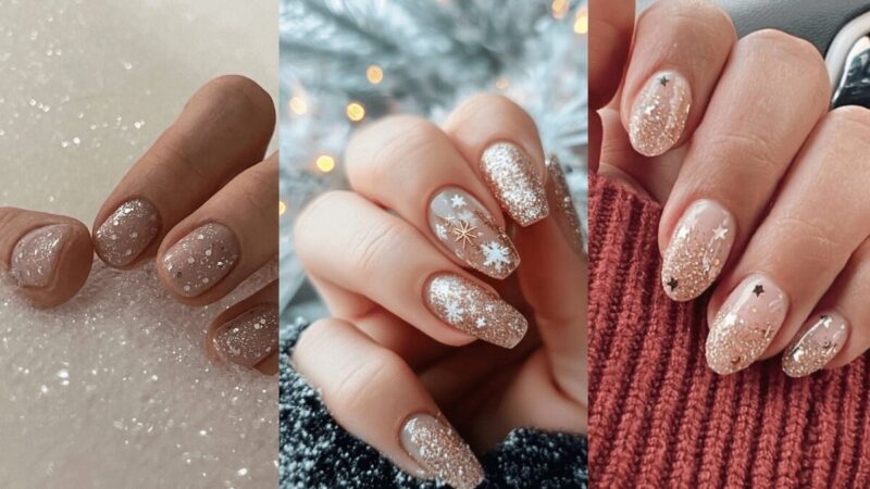 Błyszczące paznokcie na święta i sylwestra