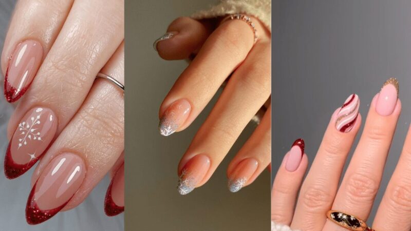 Paznokcie na święta i sylwestra - french