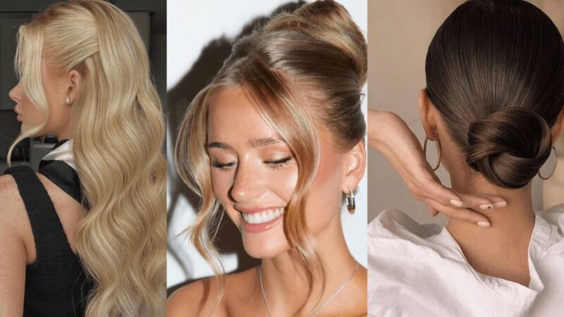 Przykłady sylwestrowych fryzur - rozpuszczone włosy i upięcia