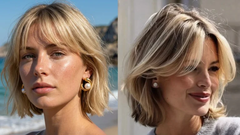 Kobiety z krótko ściętymi włosami - bob kurtynowy