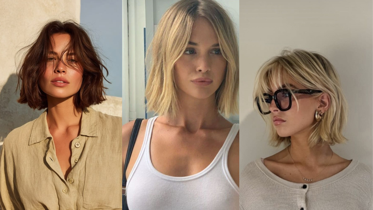 Kobiety z krótko ściętymi włosami - bob kurtynowy