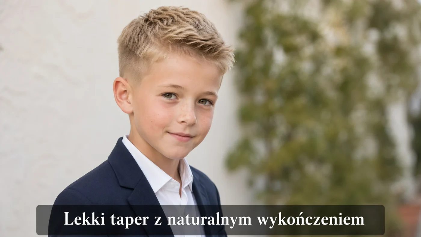 Chłopiec z włosami lekki taper