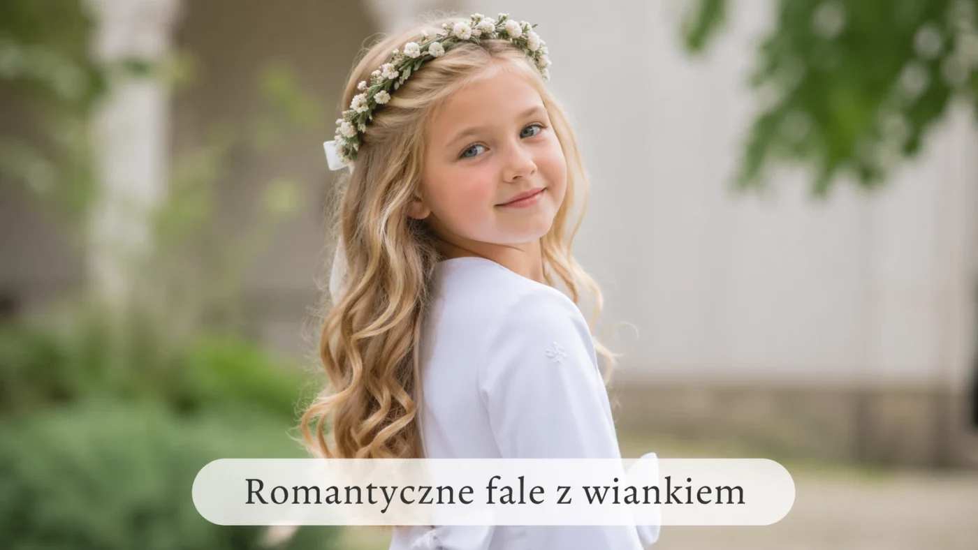 Dziewczynka z wiankiem i falami