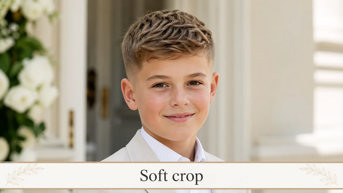 Chłopiec z fryzurą soft crop