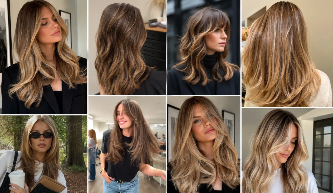 Przykłady koloryzacji french balayage - różne odcienie włosów