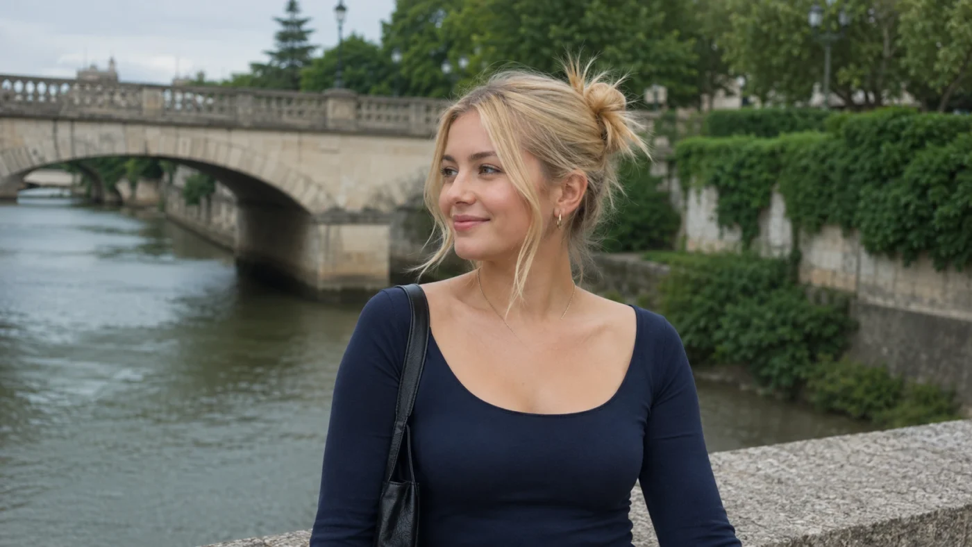 Dziewczyna z fryzurą typu spiky bun