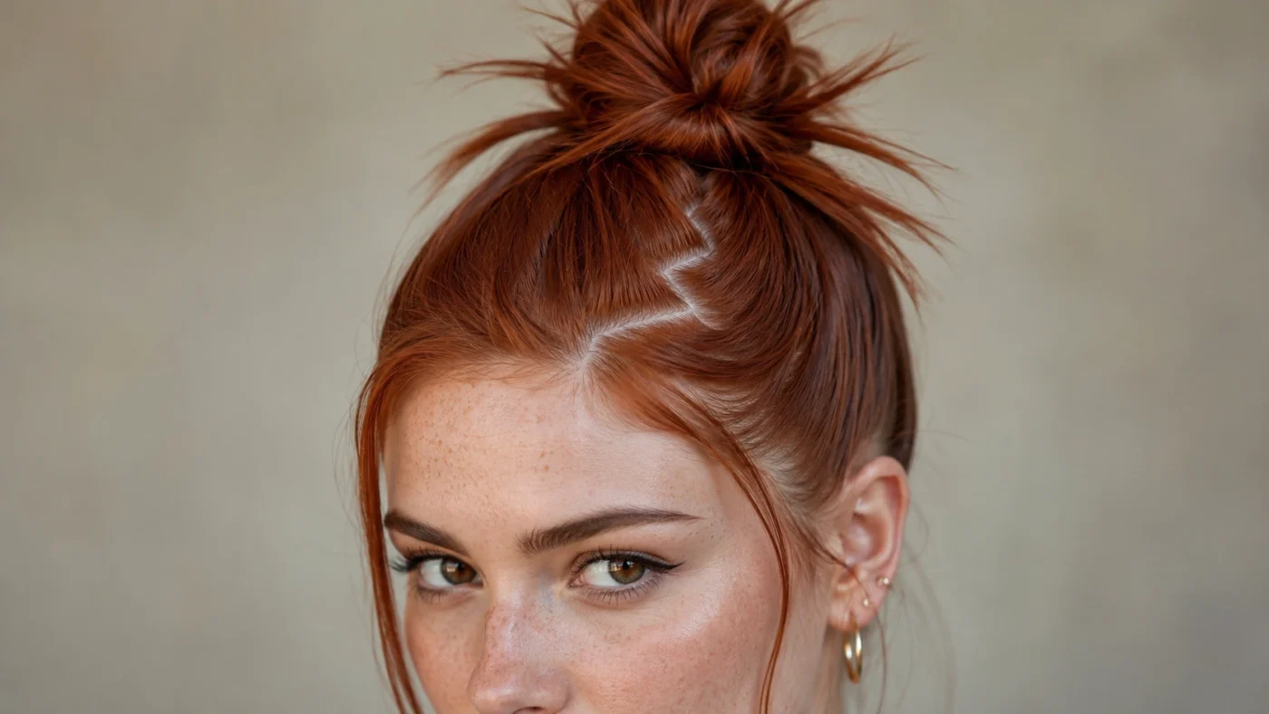 Dziewczyna z fryzurą typu spiky bun