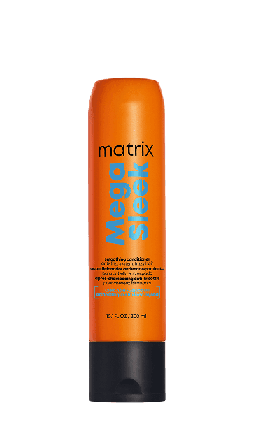 Odżywka wygładzająca Matrix Mega Sleek (300 ml) w pomarańczowej butelce.