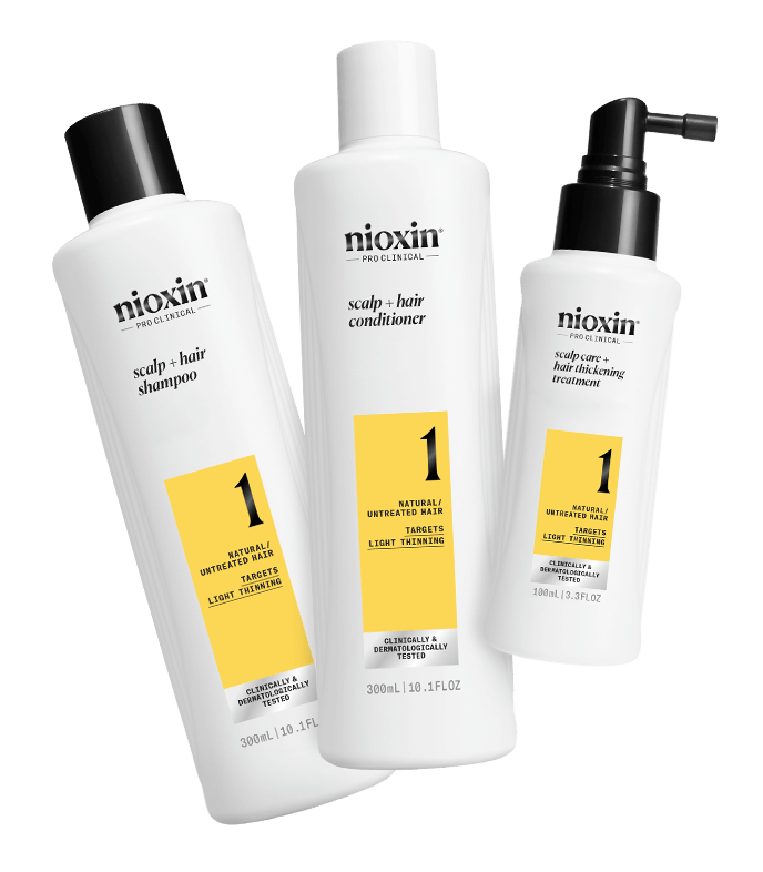 Butelki z produktami Nioxin