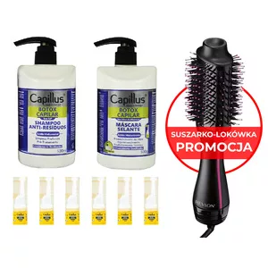 Capillus Botox Capilar, zestaw do zabiegu odmładzania włosów + suszarko-lokówka Revlon One-Step and Volumiser RVDR5222E