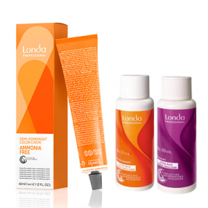 Londa Color Demi Permanent, zestaw do koloryzacji, krem tonujący + oksydant, 60ml + 60ml