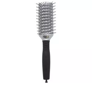 Olivia Garden Essential Style Tunnel, szczotka tunelowa do modelowania włosów, Nylon Bristles Silver