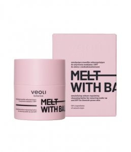 Veoli Botanica Melt with Balance, emulgujące masełko seboregulujące do zmywania makijażu i SPF, 40g