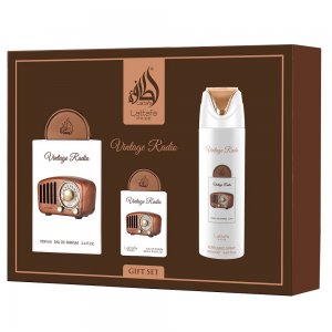 Lattafa Vintage Radio zestaw woda perfumowana spray 100ml + woda perfumowana spray 20ml + dezodorant spray 200ml (U)
