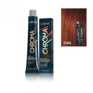 Lakme Chroma, farba do włosów o łagodnej formule, 7/44, 60ml