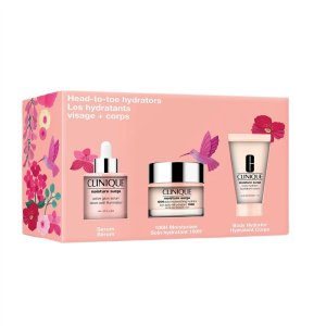 Clinique Moisture Surge Head-To-Toe Hydrators zestaw żelowy krem do twarzy 50ml + balsam do ciała 30ml + serum do twarzy 30ml