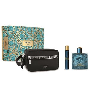 Versace Eros zestaw woda toaletowa spray 100ml + woda toaletowa spray 10ml + kosmetyczka (M)