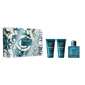 Versace Eros Pour Homme zestaw woda toaletowa spray 50ml + balsam po goleniu 50ml + żel pod prysznic 50ml (M)
