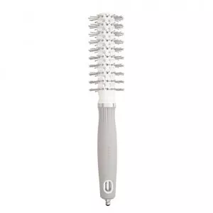 Olivia Garden Expert Blowout Vent, szczotka do suszenia włosów z podwójnym włosiem, Double Bristles White&Grey 20mm