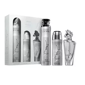 Lattafa Maahir Legacy zestaw woda perfumowana spray 100ml + dezodorant spray 200ml + odświeżacz powietrza 300ml (M)