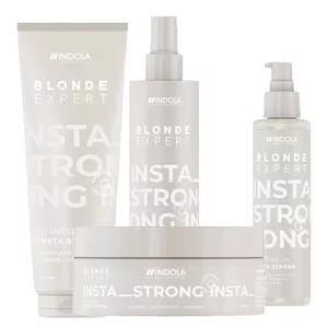 Indola Blonde Expert Insta Strong, zestaw pielęgnujący do włosów blond, szampon + odżywka + maska + olejek