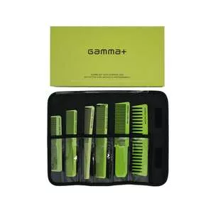Gamma Piu Combs Set, zestaw grzebieni, zielone
