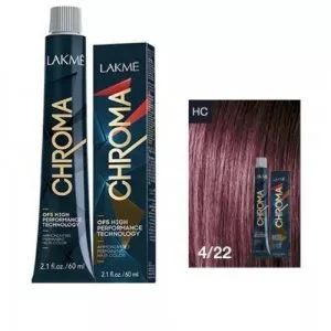 Lakme Chroma, farba do włosów o łagodnej formule, 4/22, 60ml