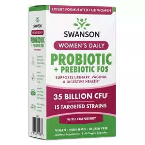 Swanson, Women's Daily Probiotic + Prebiotic, suplement diety, 60vcaps, ref.SW1937