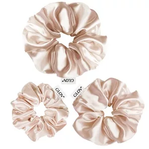 Glov Satin Scrunchies gumki do włosów S/M/L Champagne 3szt