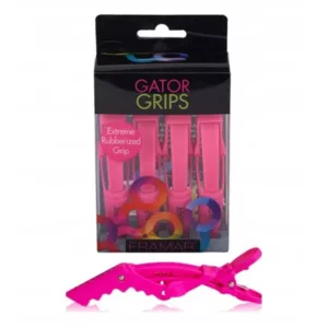 Framar Gator Grips, klipsy do włosów, różowe, 4szt.