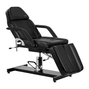 Fotel kosmetyczny hydrauliczny do pedicure Sillon 210 z kołyską i dzielonym podnóżkiem czarny - dostępny w 48h