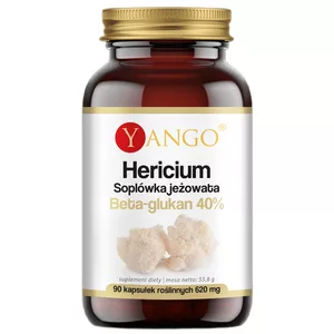 Yango Hericium Soplówka jeżowata 40% Beta-glukan suplement diety 90 kapsułek
