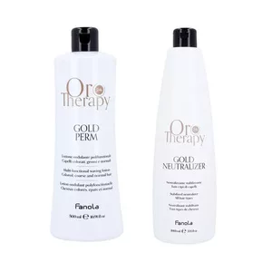 Fanola Oro 24k Therapy, gotowy zestaw do ondulacji, płyn 500 ml + neutralizator 1000ml