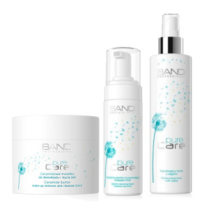 Bandi Pure Care, zestaw do demakijażu, masełko + pianka + tonik