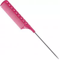 Y.S. Park, grzebień z metalowym szpikulcem, model 108, różowy