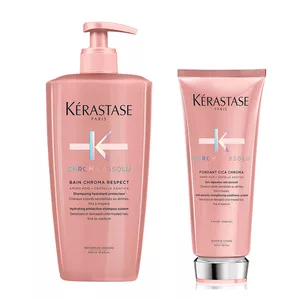 Kerastase Chroma Absolu, zestaw XL chroniący kolor do włosów farbowanych, kąpiel 500ml + odżywka 250ml