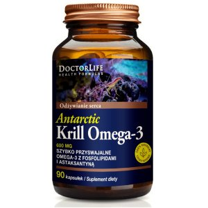 Doctor Life Antarctic Krill Omega-3 szybko przyswajalne omega-3 z fosfolipidami i astaksantyną suplement diety 90 kapsułek