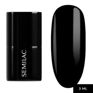 Semilac Mini, lakier hybrydowy, 031 Black Diamond, 3ml