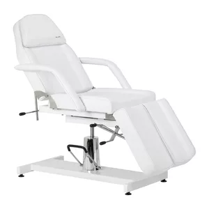 Fotel kosmetyczny hydrauliczny do pedicure Sillon 210 z kołyską i dzielonym podnóżkiem biały - dostępny w 48h