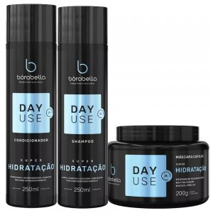 Borabella DayUse Super Hydration, zestaw głęboko nawilżająca do cienkich włosów, 250ml + 250ml + 200g