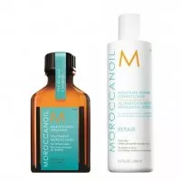 Moroccanoil, zestaw intensywna odbudowa, kuracja 25ml + odżywka 250ml
