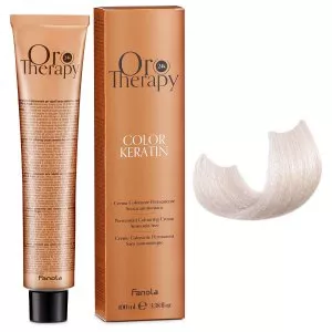 Fanola Oro Therapy Color Keratin, farba do trwałej koloryzacji bez amoniaku, 11.1, 100ml