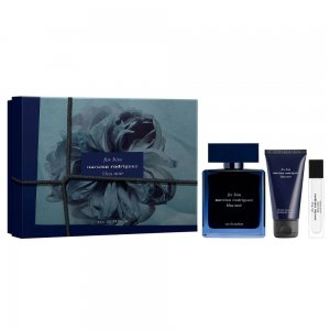 Narciso Rodriguez For Him Bleu Noir zestaw woda perfumowana spray 100ml + żel pod prysznic 50ml + woda perfumowana spray 10ml (M)