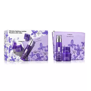 Clinique Wrinkle Fighting Routine zestaw korygujące serum do twarzy 30ml + przeciwzmarszczkowy krem do twarzy 15ml + przeciwzmarszczkowy krem pod oczy 5ml